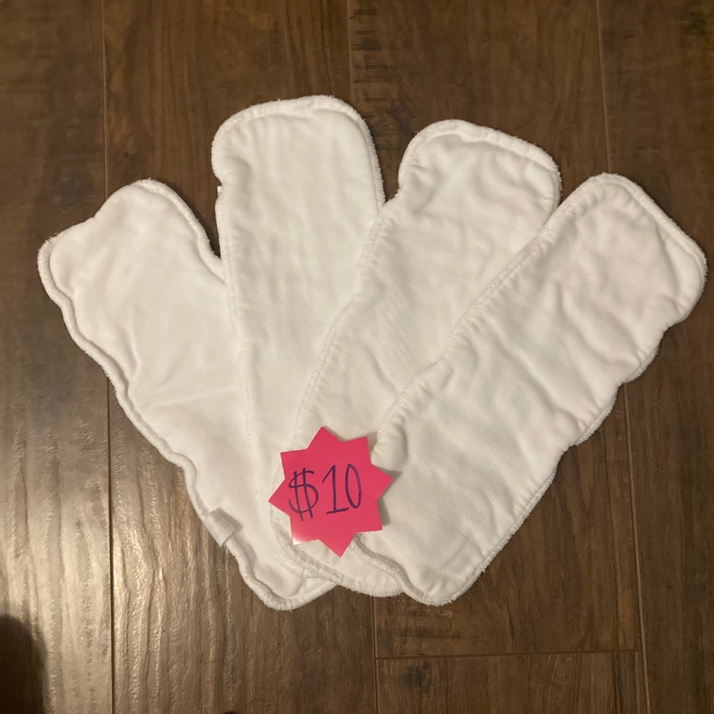4 Thirsties Hemp cloth diaper inserts, size small
